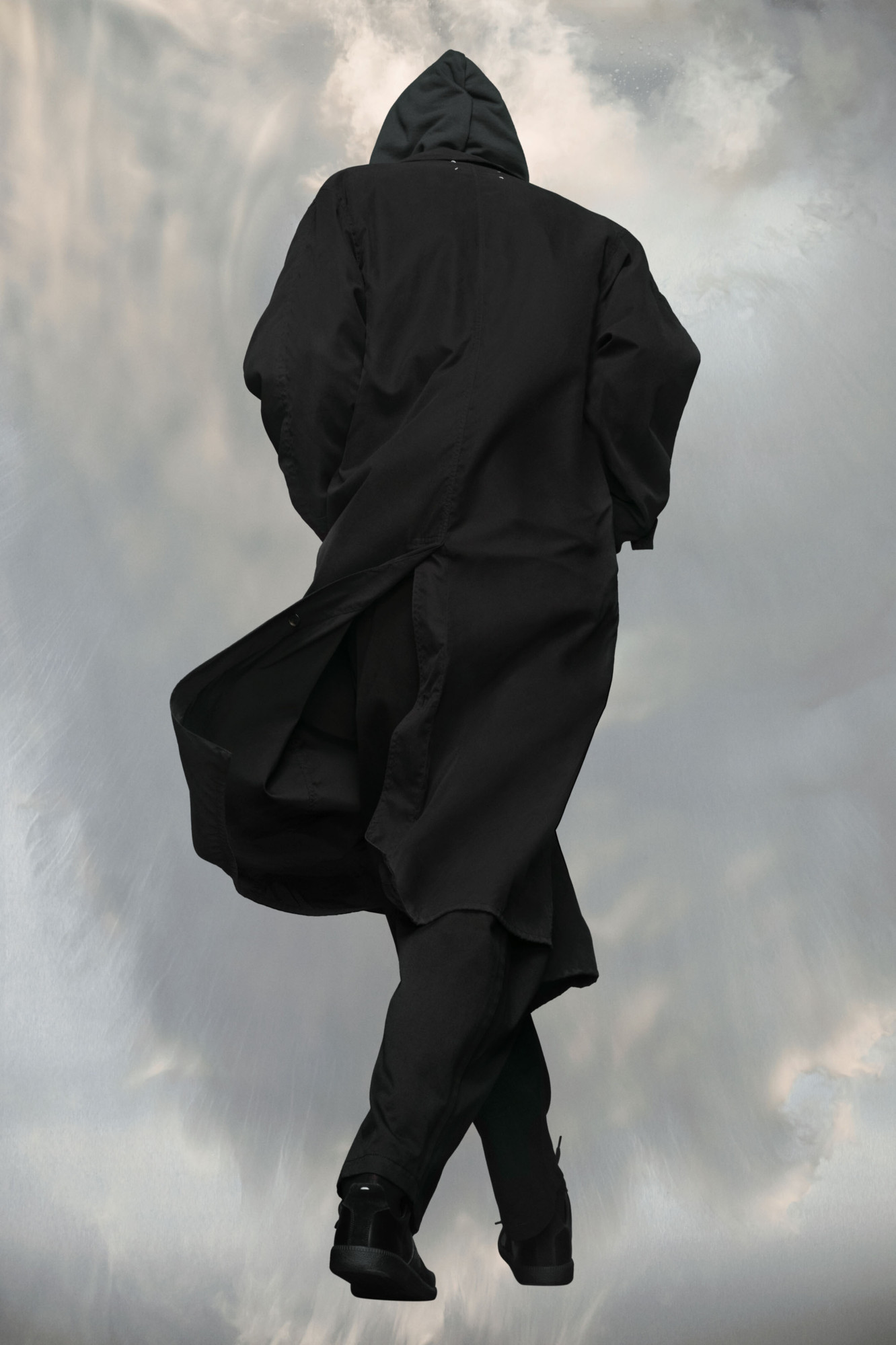 Maison Margiela Peached-cotton Trench Coat In Black