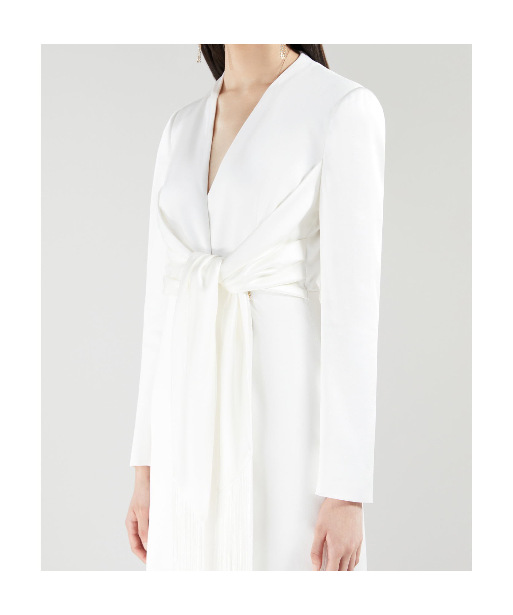Max Mara Long Sleeve Dress In White