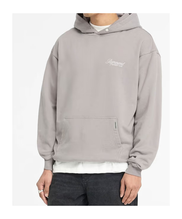 Represent Owners Club Script Hoodie In Gray