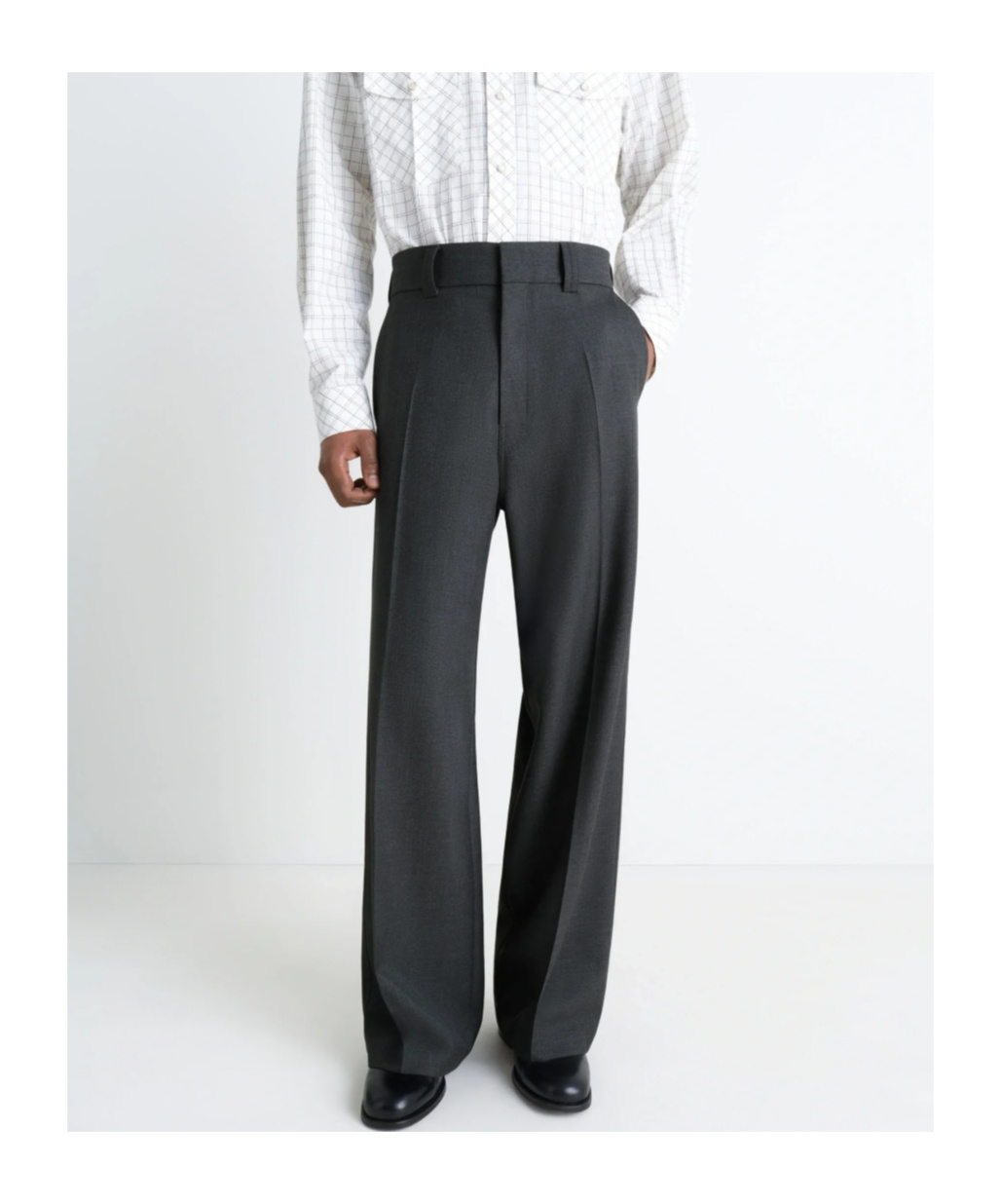 Lemaire Pleated Twill Trousers In Gray