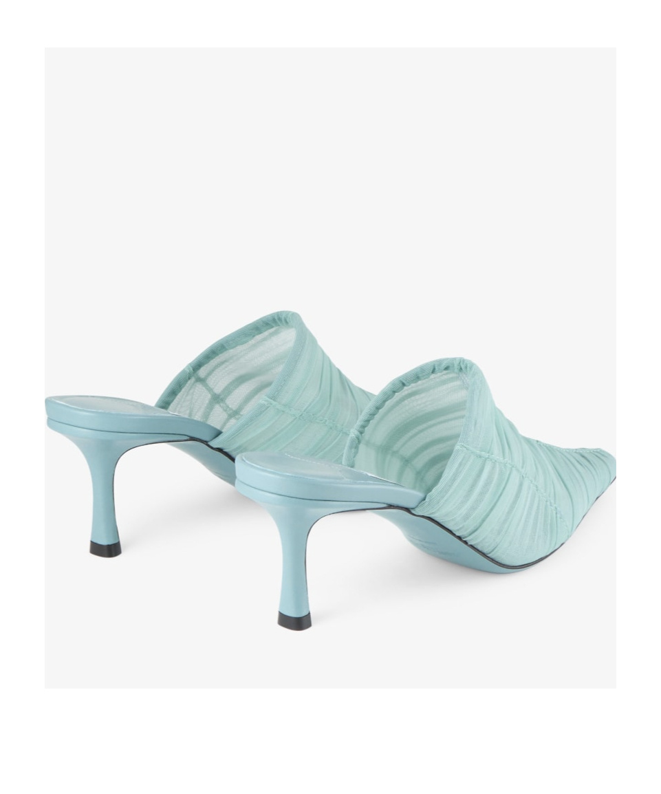Jimmy Choo Lotta 65 Ruched Tulle Mules In Blue