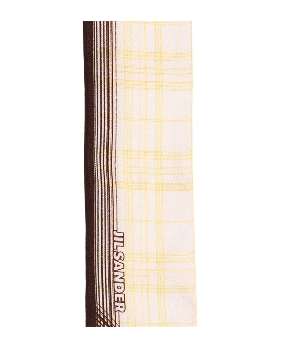 Jil Sander Plaid-patter Silk Scarf In Neutral