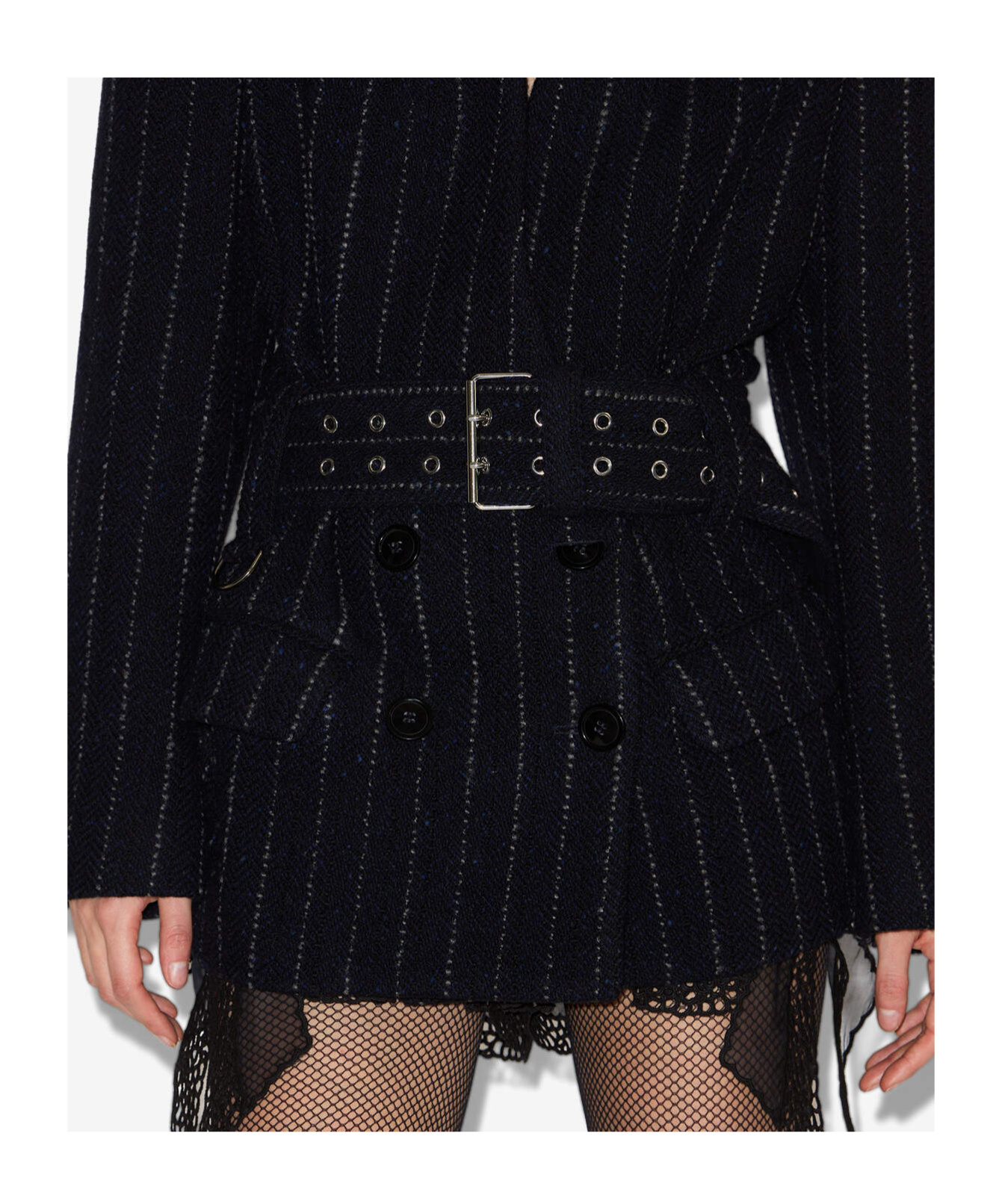 Isabel Marant Fyma Chalk Stripe Virgin Wool Blazer In Blue