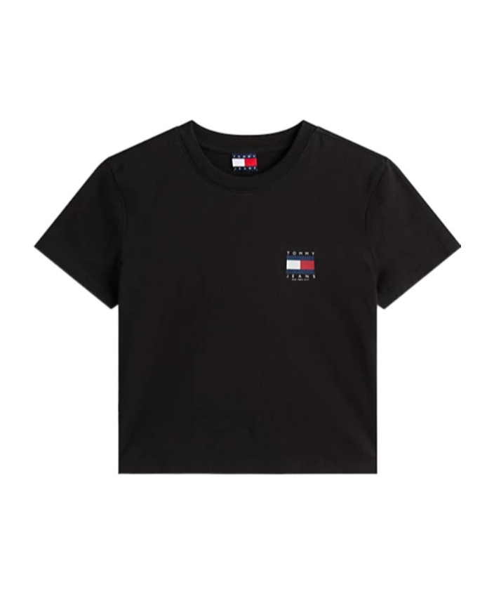 Tommy Hilfiger Back Flag Logo T-shirt In Black