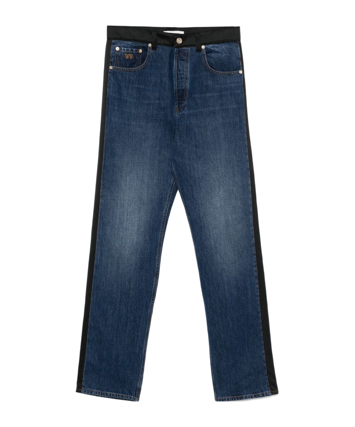 Shop Wales Bonner Belt-loop Jeans In Blue