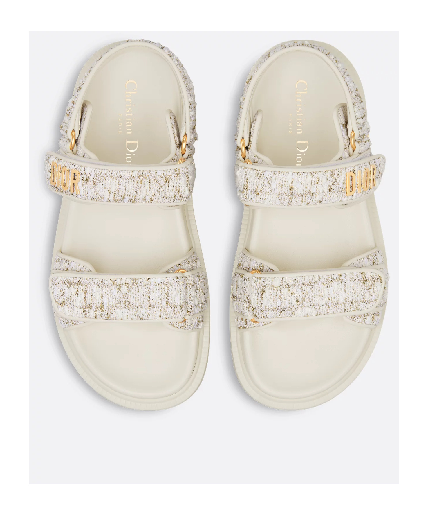Dior Open-toed Flat Sandals In White