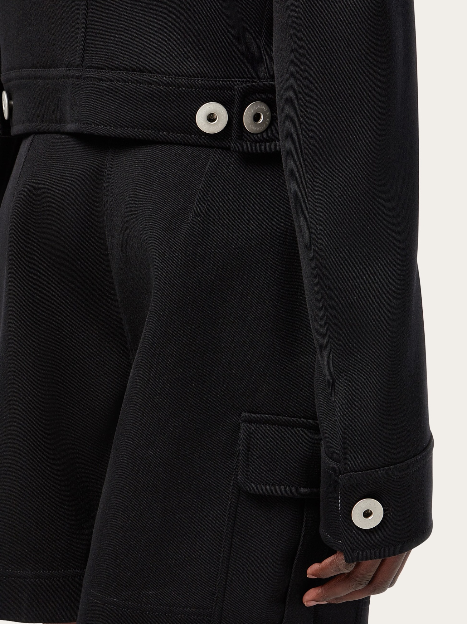 Ferragamo Black Single-breasted Wool Jacket In Black