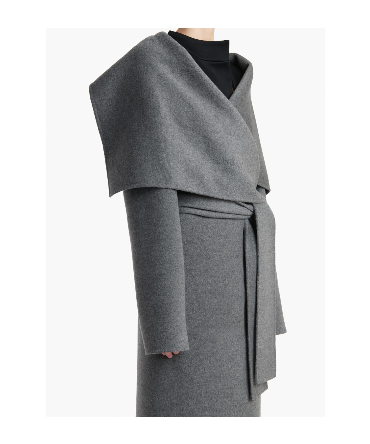 Khaite Levitt Cashmere Wrap Coat In Gray