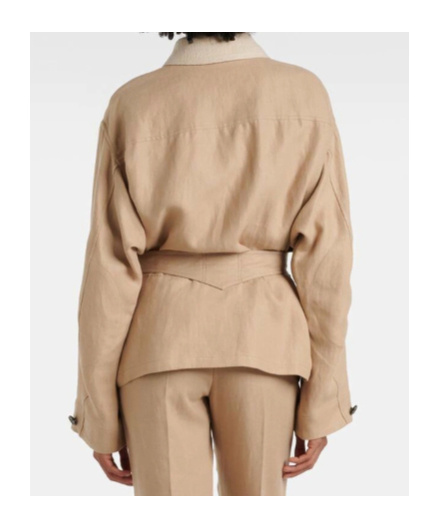 Loro Piana Dillon Linen Crêpe Jacket In Sand