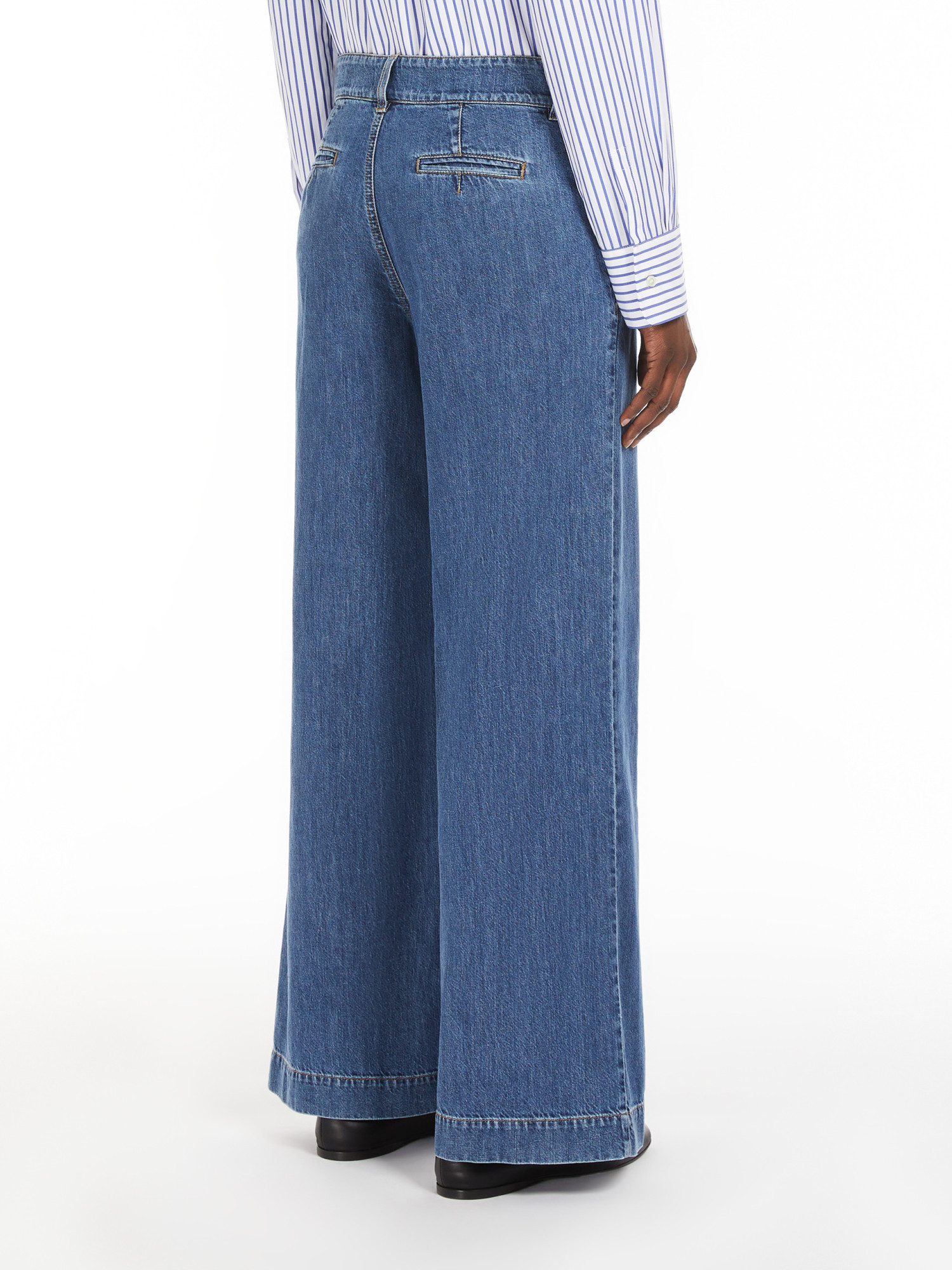 Max Mara Buono Wide Leg Jeans In Ultramarine In Blue