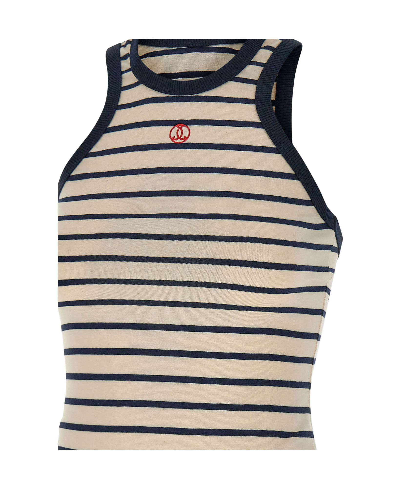 The Seafarer Striped Vest In Nude