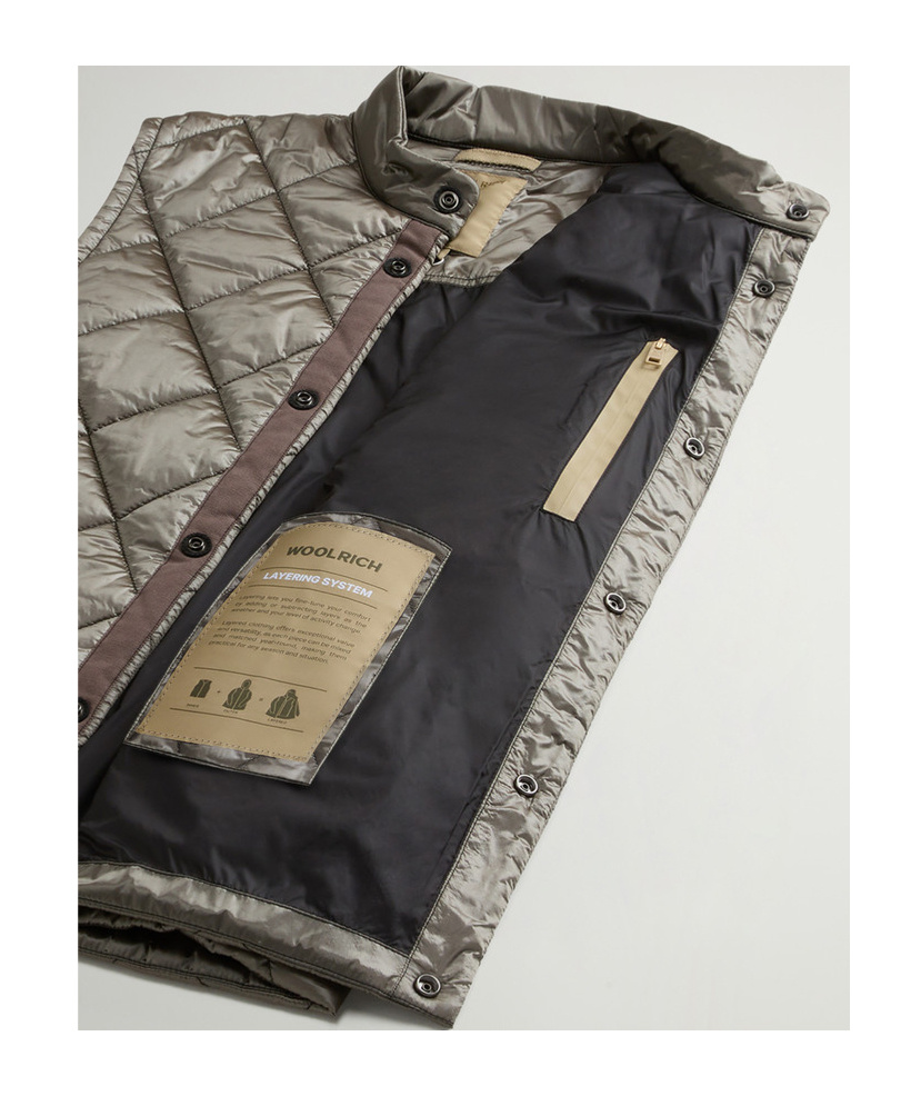 Woolrich Diamond-quilting Vest In Brown