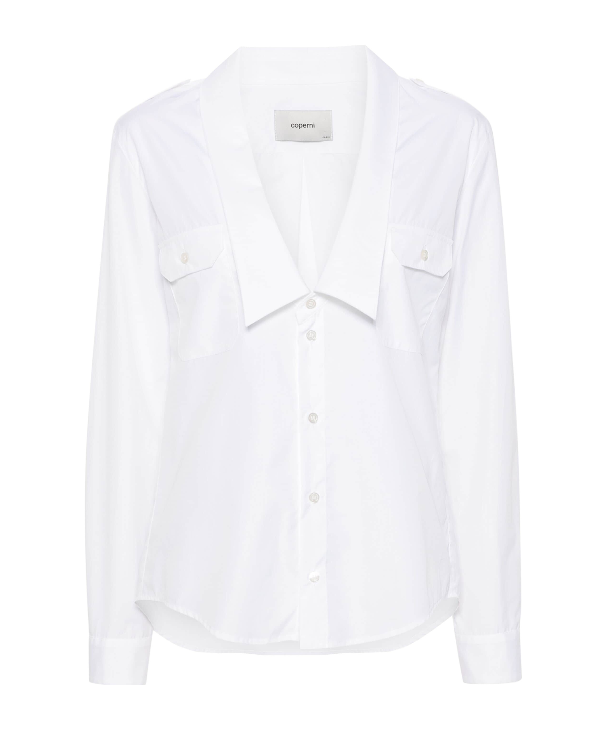 Coperni Sleeves Detail Cotton Poplin Top In White