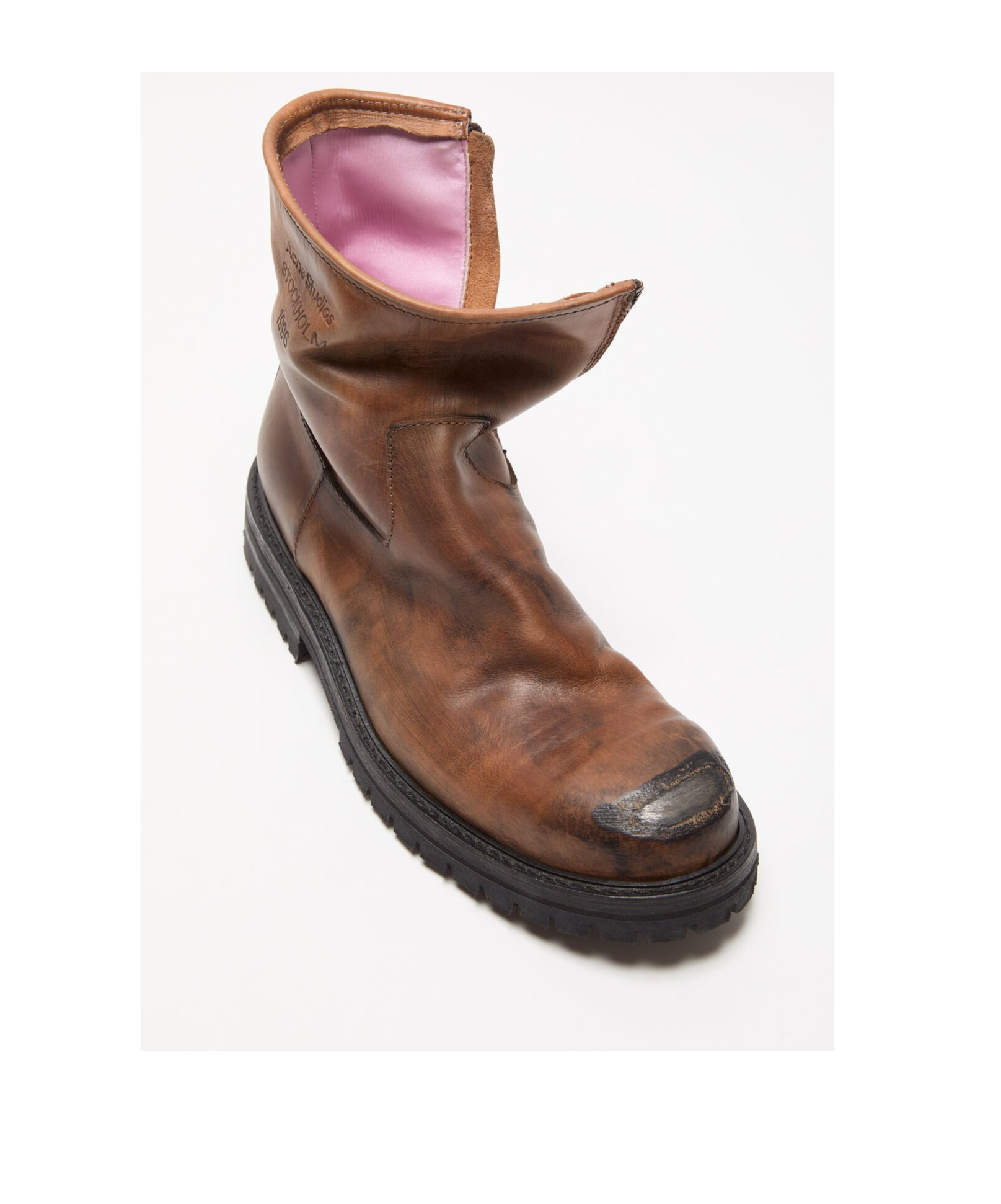 Acne Studios Leather Ankle Boots In Brown