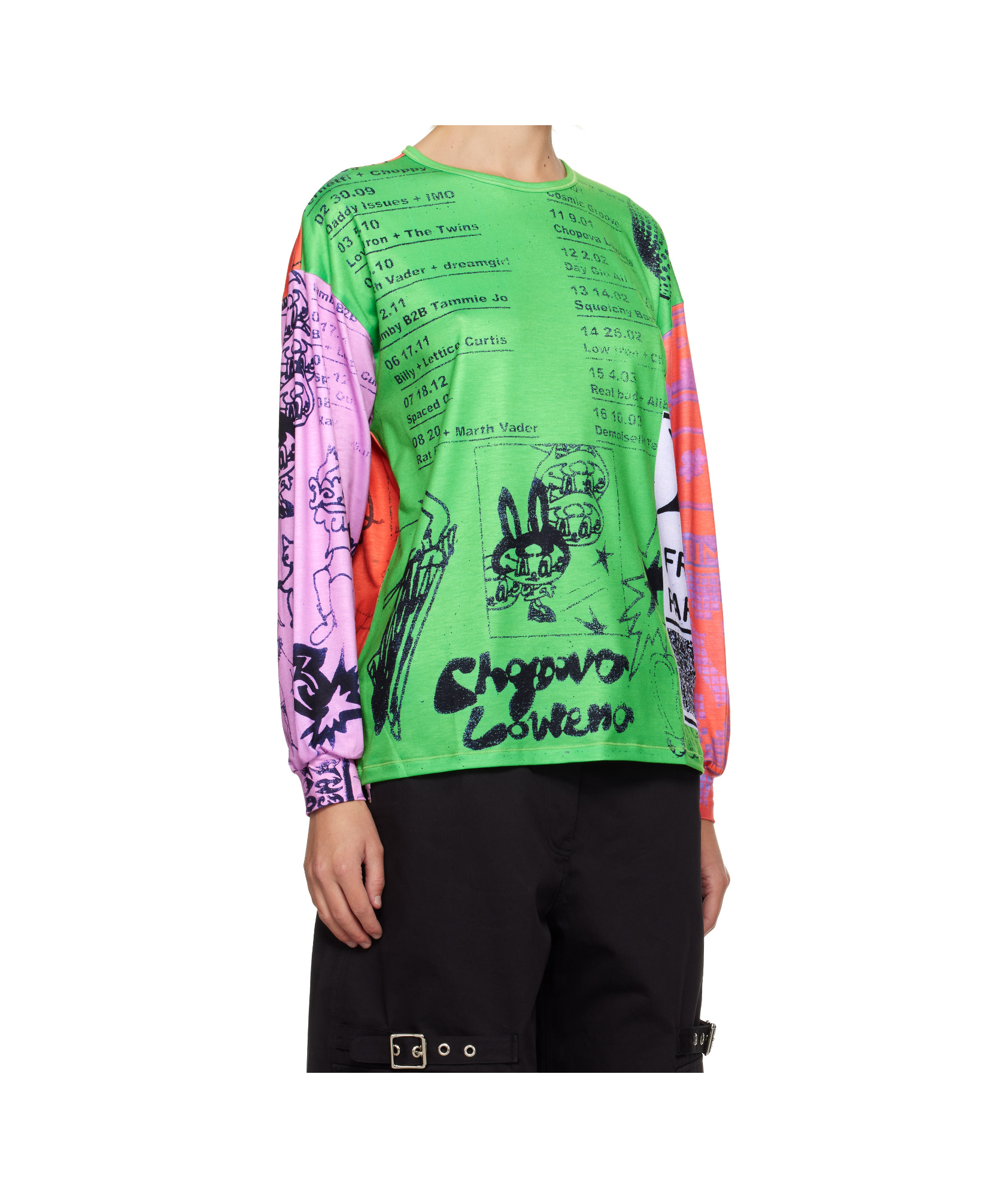 Chopova Lowena Multicolor Poster Oversized Jersey T-shirt In Green