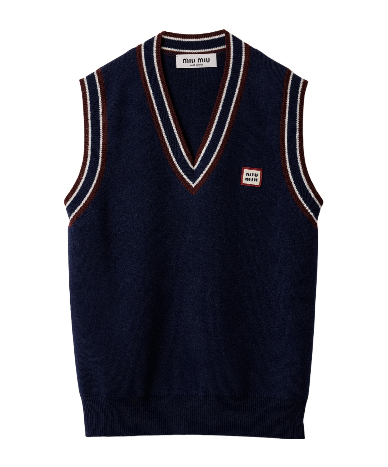 Miu Miu Wool And Cashmere Knit Vest In Black