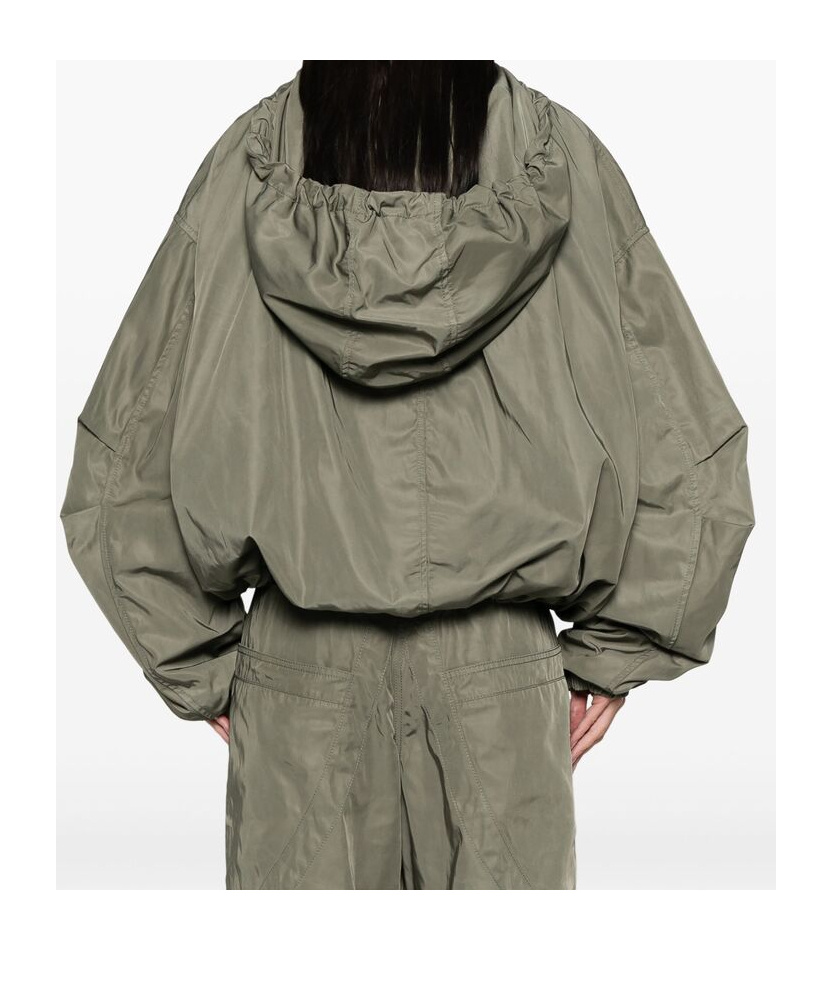 Attico Hooded Bomber Jacket In Gray