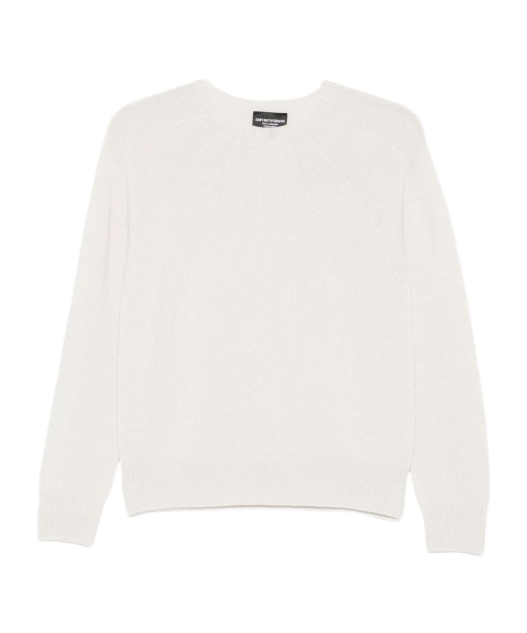 Emporio Armani Long Sleeve Crew Neck Knitwear Top In White
