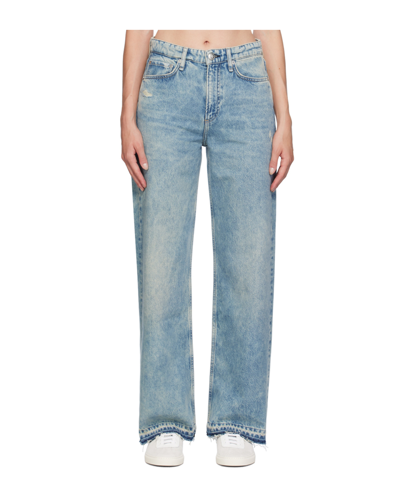 Rag & Bone Blue Logan Wide-leg Jeans In Blue