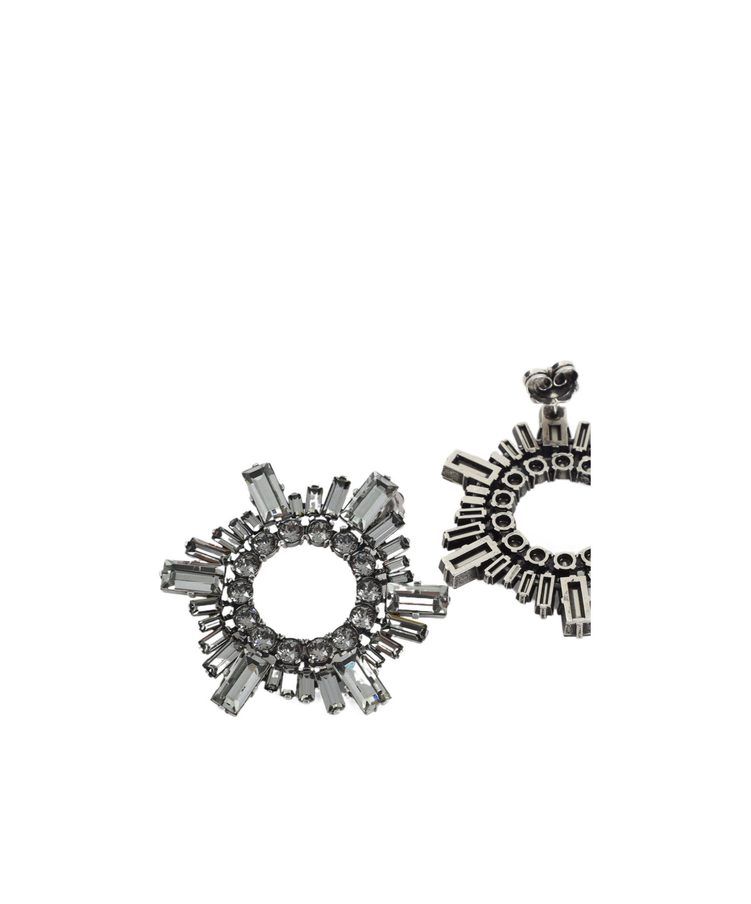 Amina Muaddi Begum Earrings Mini In Metallic