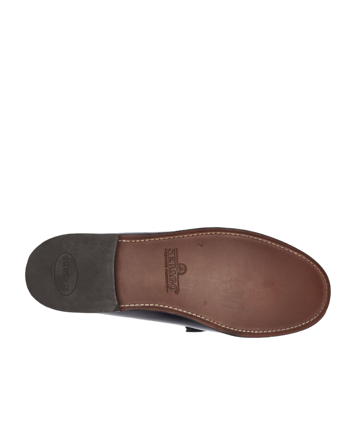 Sebago Burgundy Brown Men's Business Moccasin Loafers With Leather Sole In Brown Burgundy
