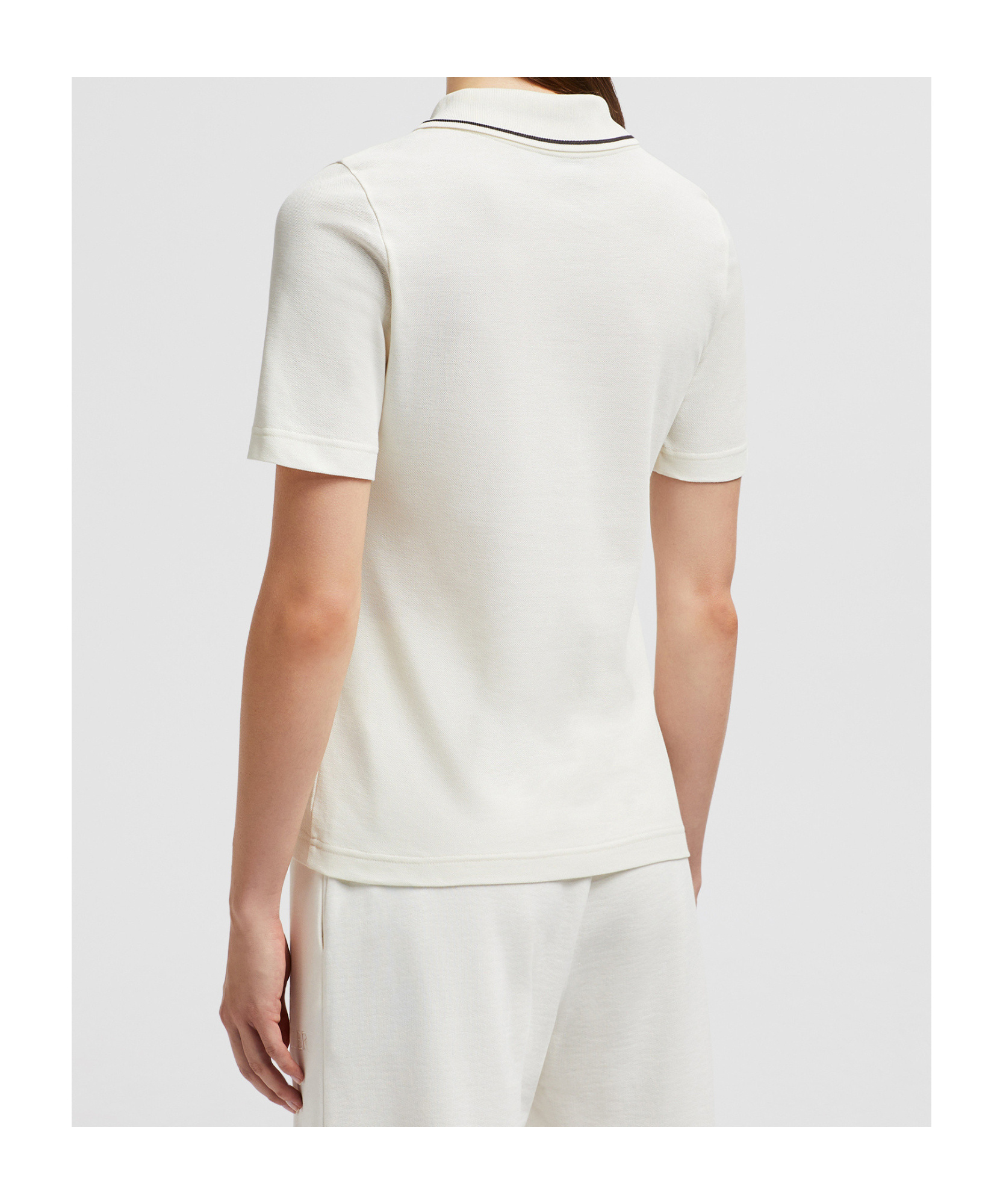 Moncler Logo Patch Cotton Piquet Polo Shirt In White