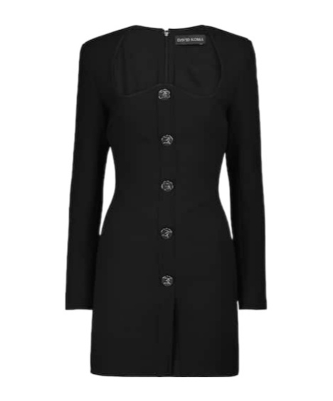 David Koma Wool Minidress In Black