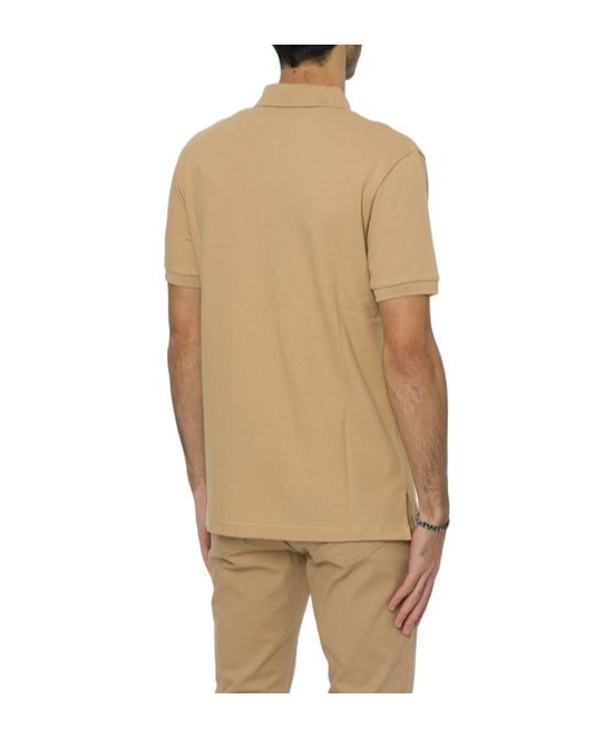 Moschino Beige Embroidered Polo In Nude