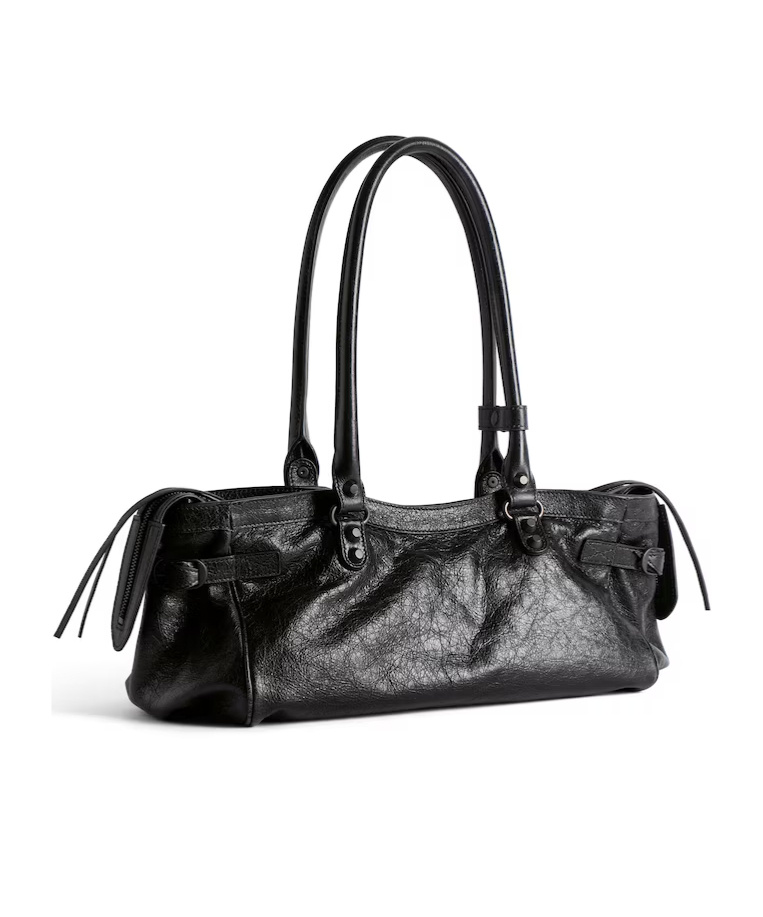Balenciaga Le City East West Leather Shoulder Bag In Black