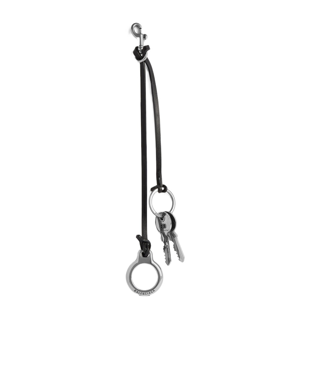 Balenciaga Airtag Subway Compatible Keychain In Black