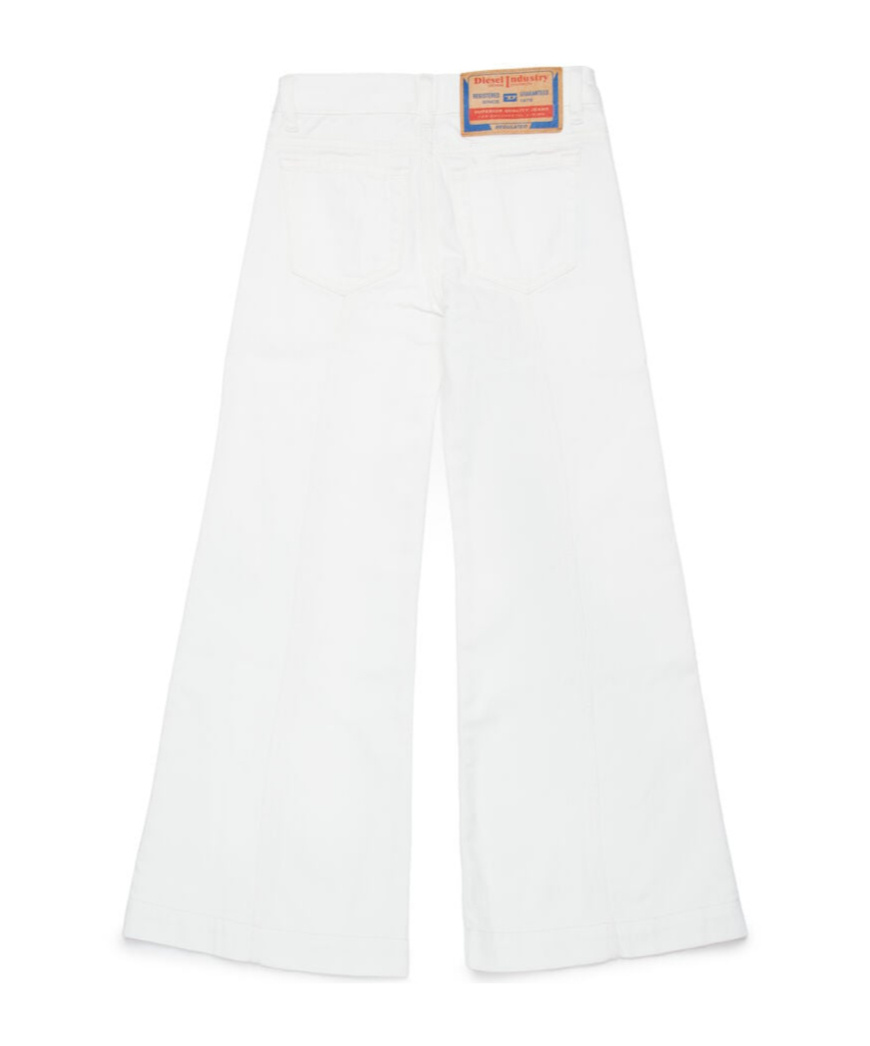 Diesel D-akii Flared-leg Jeans In White