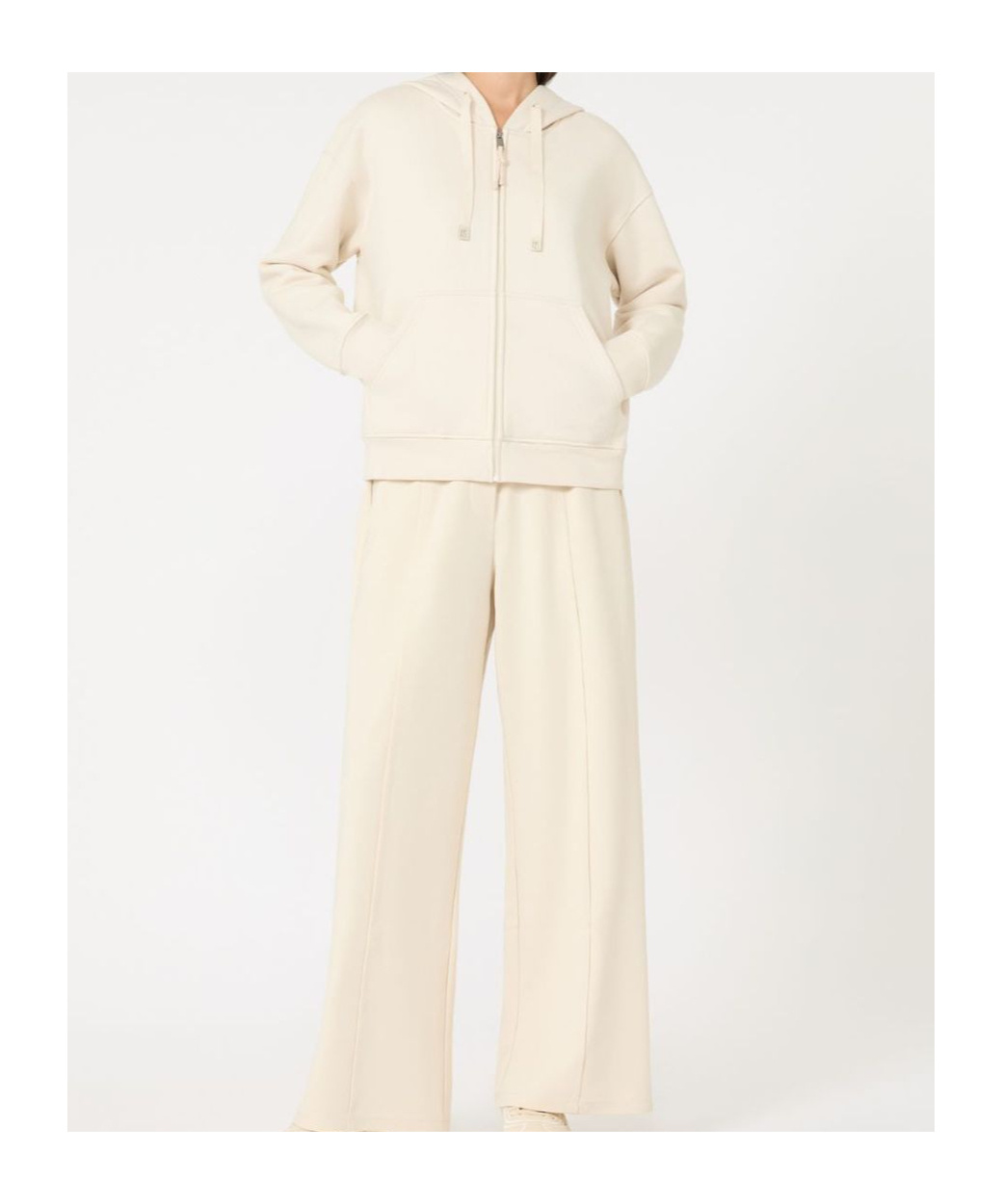 Weekend Max Mara Long-sleeved Hooded Sweatshirt In White