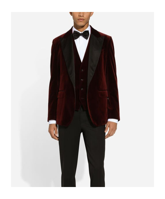 Dolce & Gabbana Cotton-blend Velvet Tuxedo Jacket In Black