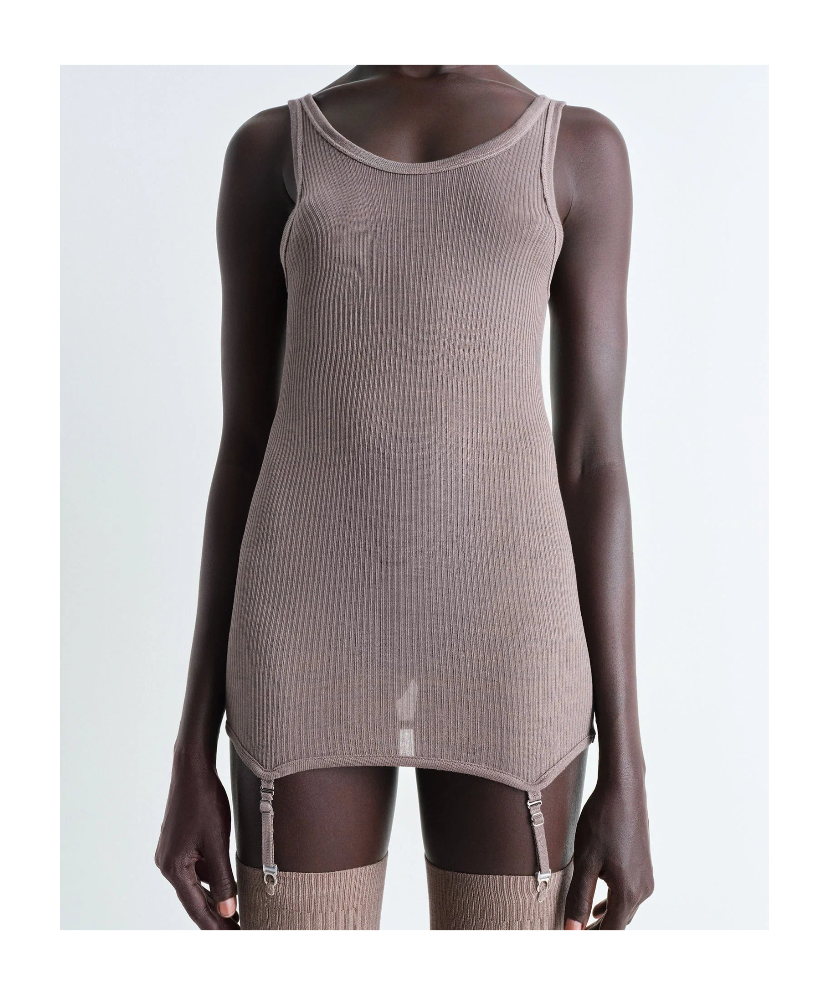 Lemaire Seamless Wool Tank Top In Gray