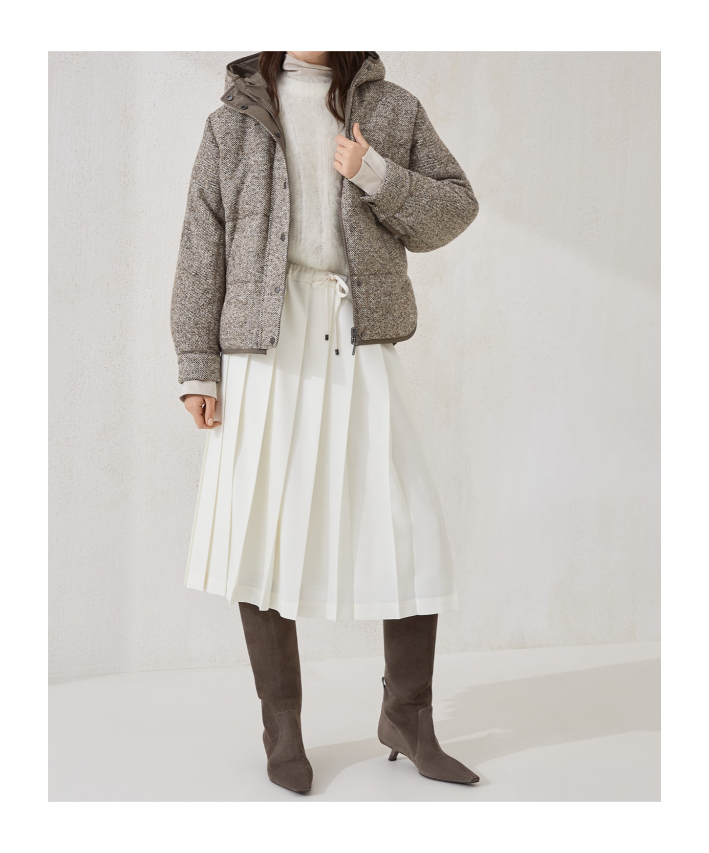 Brunello Cucinelli Mohair-silk Crew Neck Sweater In Neutral