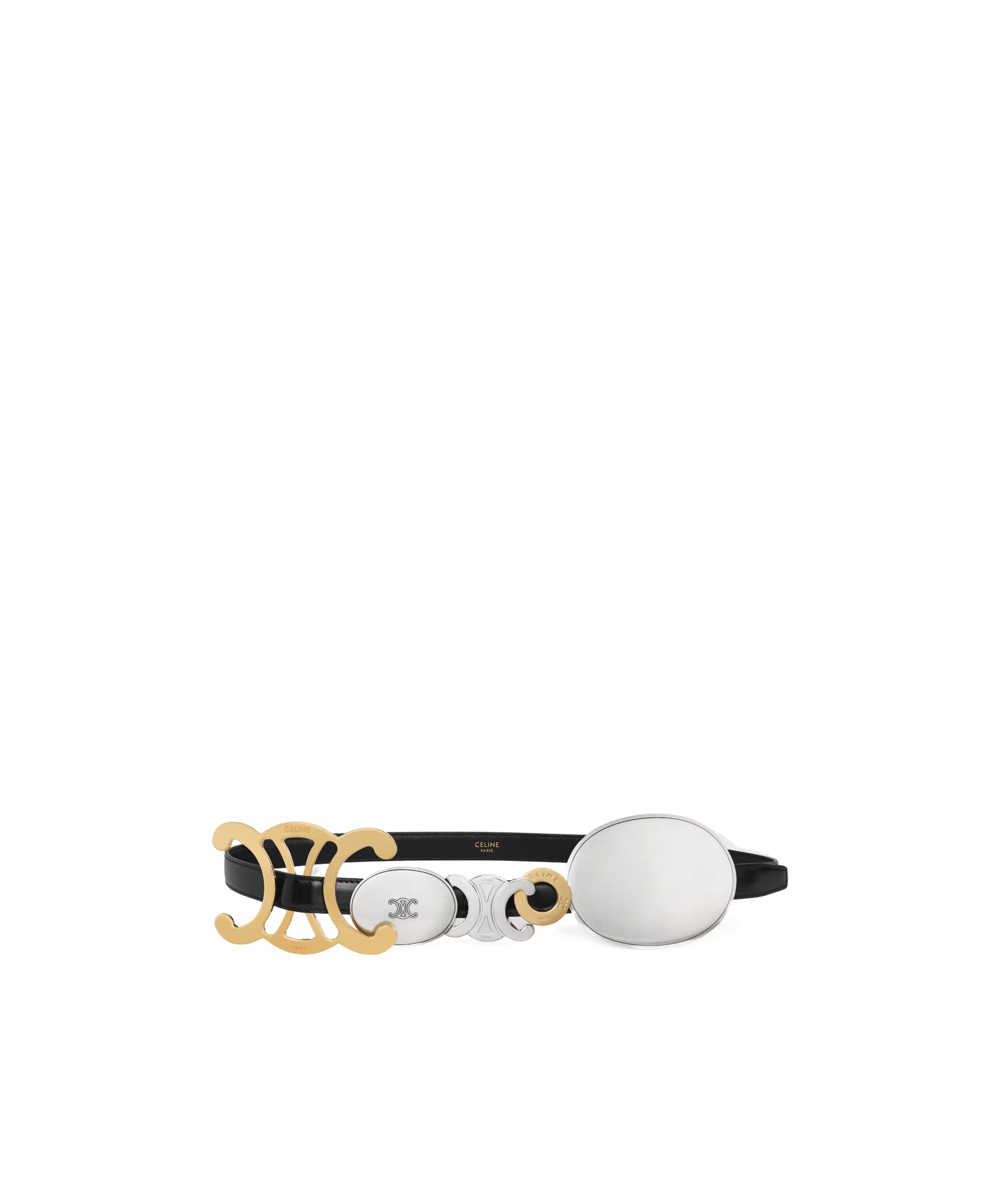 Celine Signature Belt 18mm In Taurillon Leather In Black
