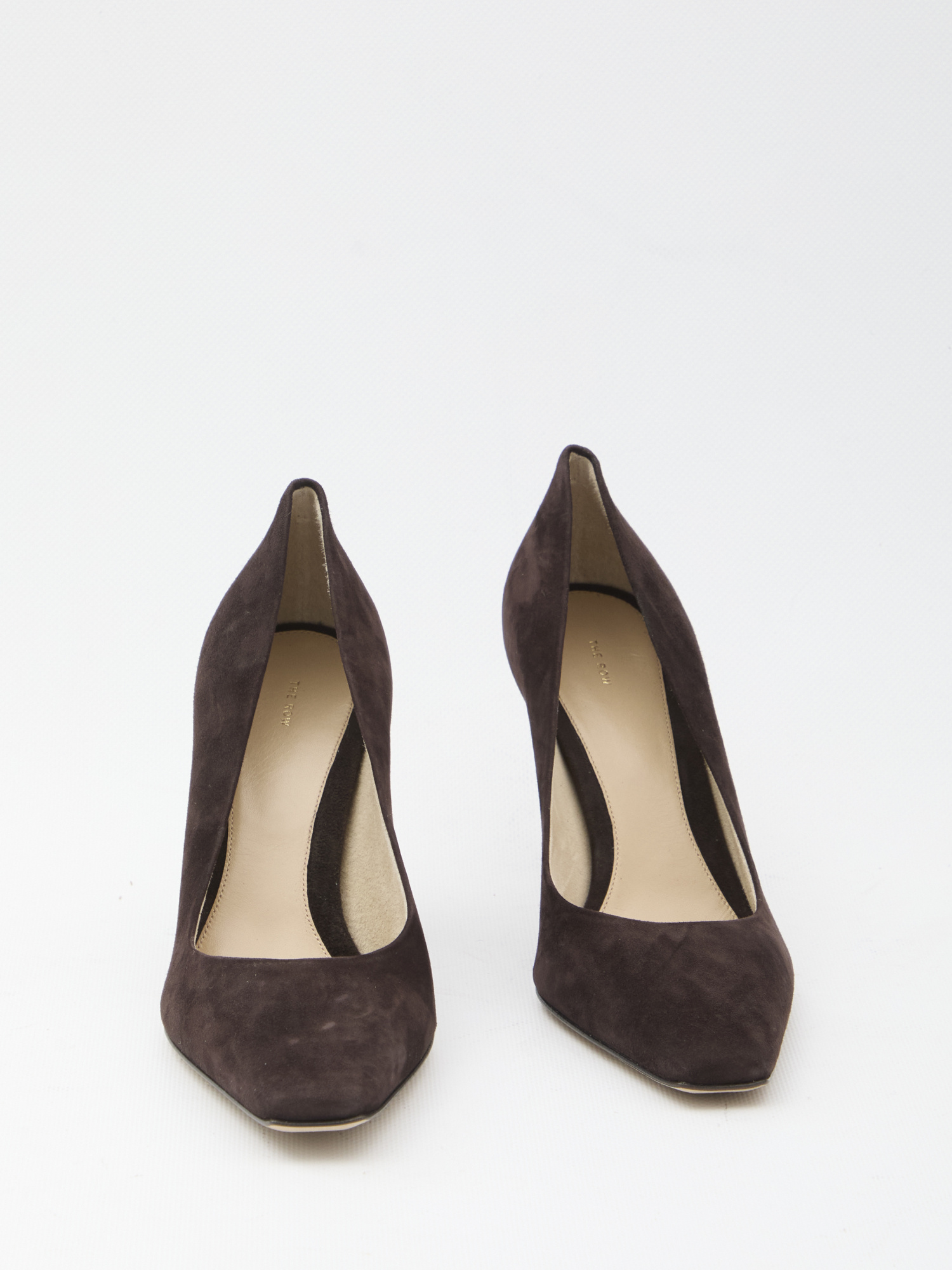 The Row Suede Pumps Carla 80 Heel Height 8 Cm In Brown