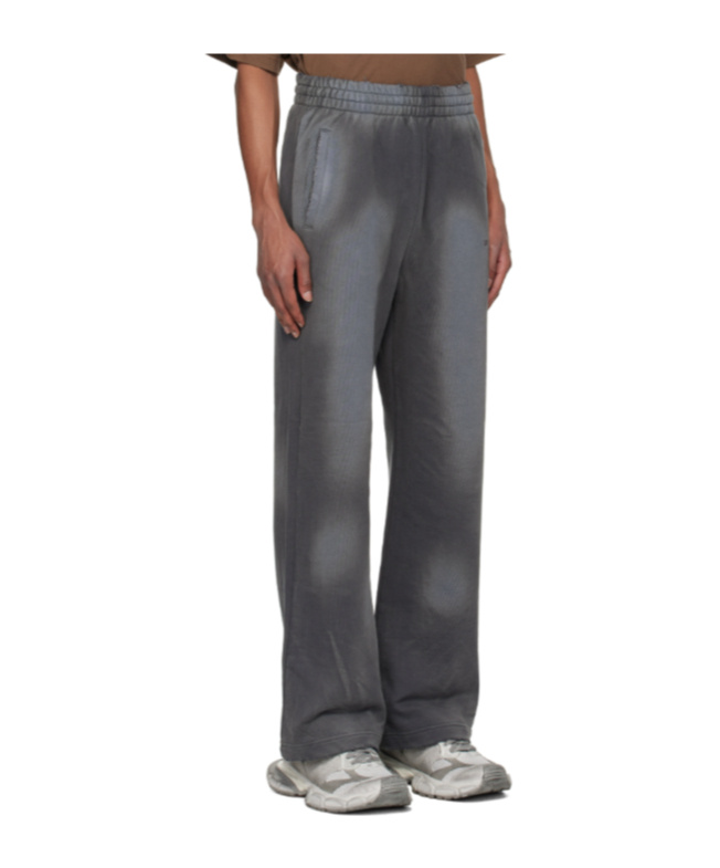 We11 Done Gray Standard Logo Washed Sweatpants In Black