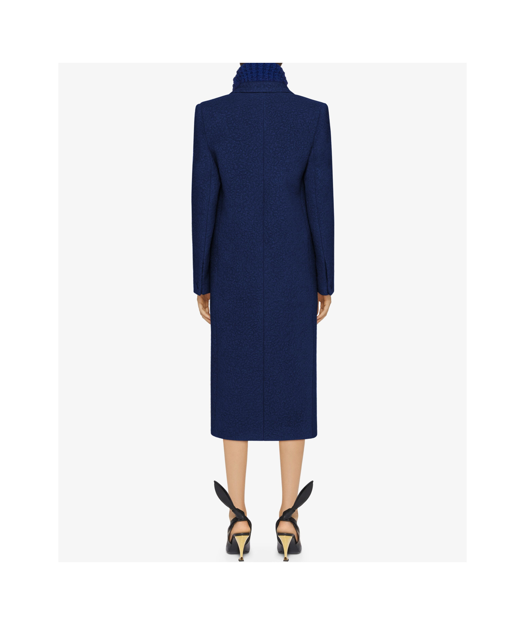 Givenchy Coat In Alpaca Bouclette Wool In Sapphire Blue