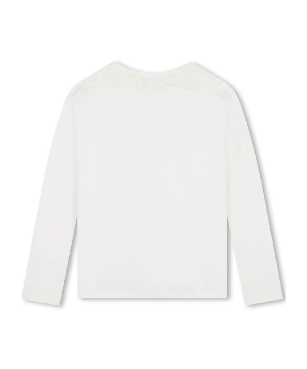 Chloé Embroidered-logo Cotton T-shirt In White
