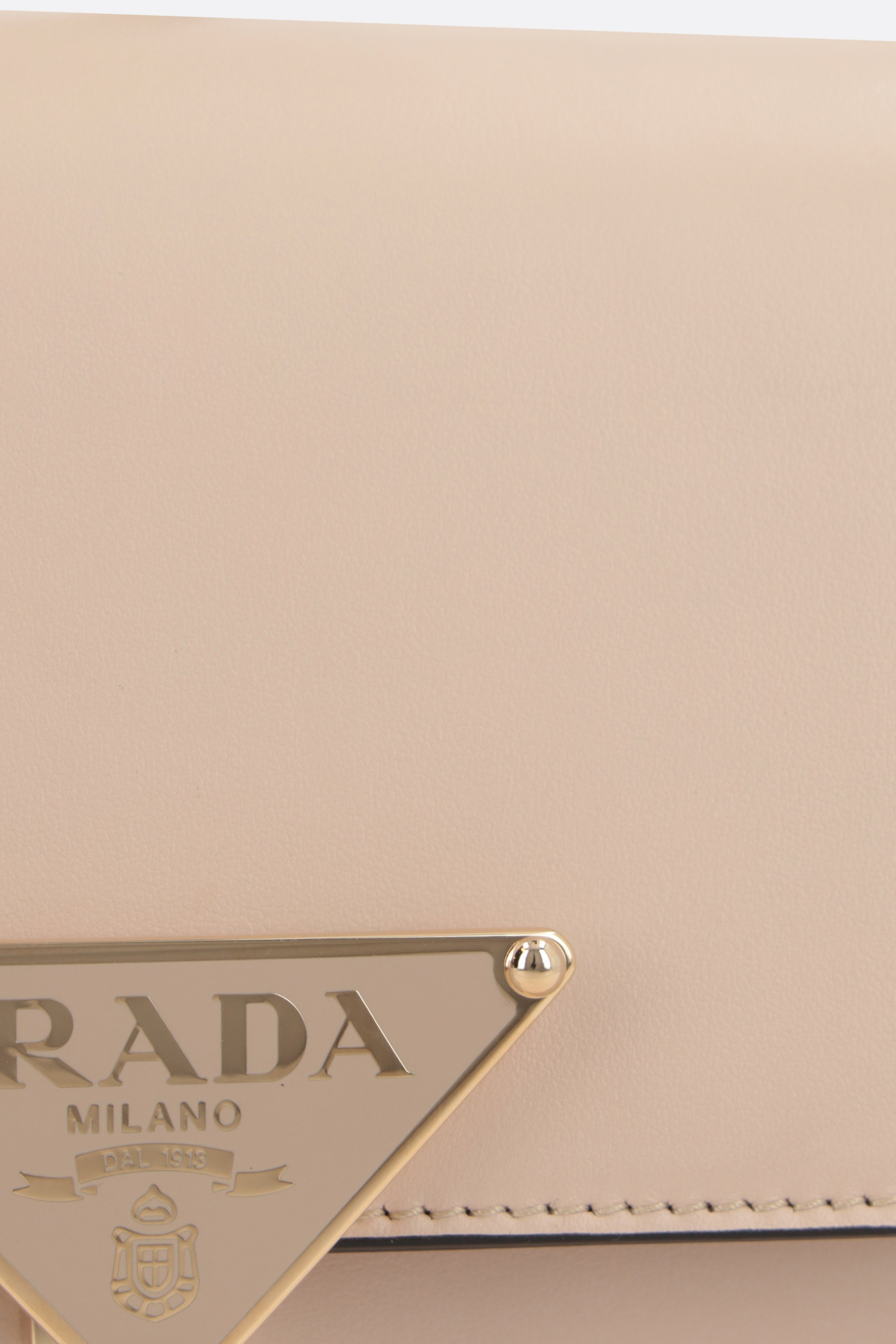Prada Emblème Flip Shoulder Bag In Nude
