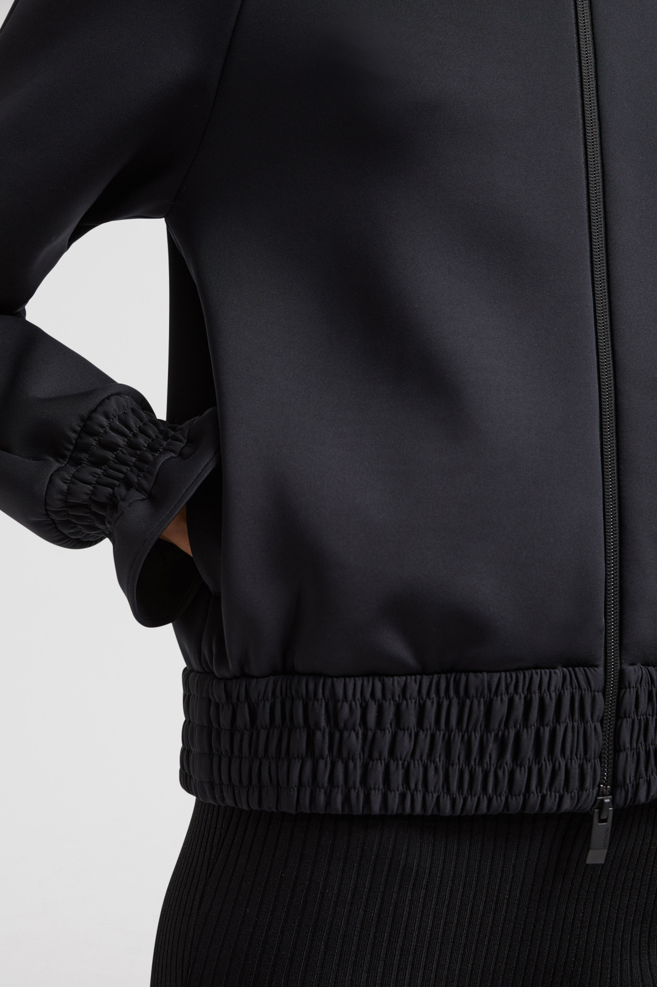 Moncler Black Stretch Polyester Sweatshirt In Black