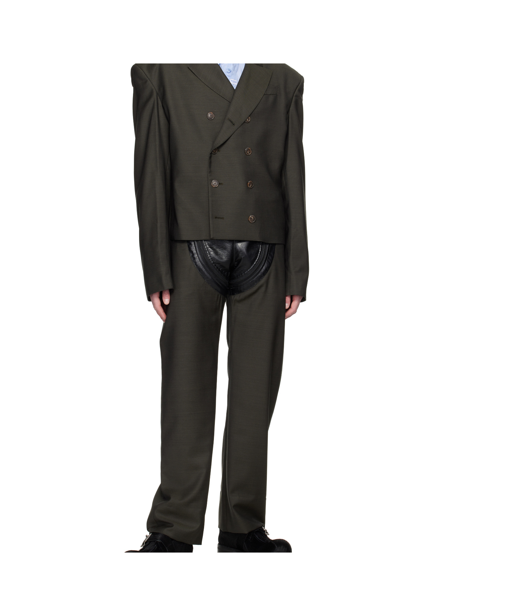 Shop Martine Rose Panelled Trousers In Black