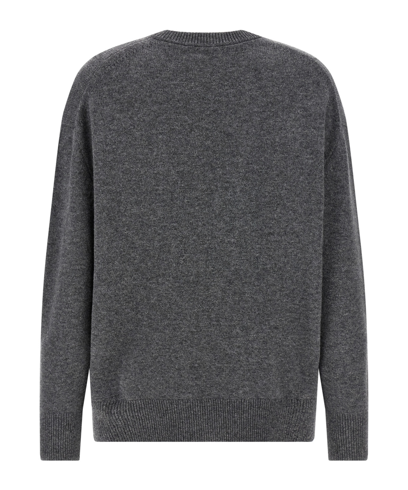 Jil Sander V-neck Long Sleeve Cashmere Knit Sweater In Gray