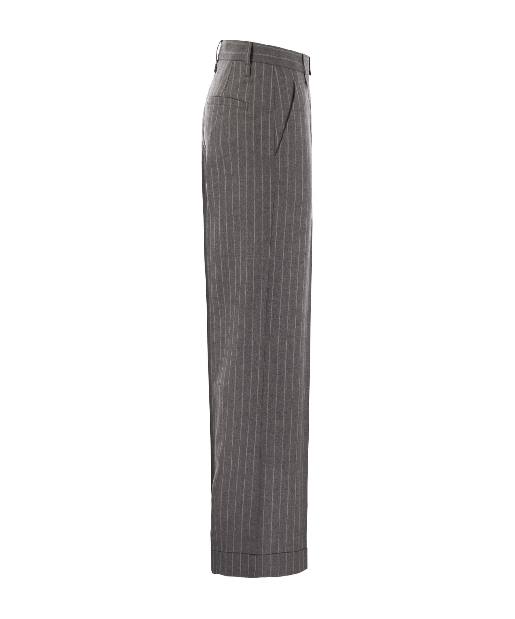 BRUNELLO CUCINELLI STRIPED TAILORED TROUSERS