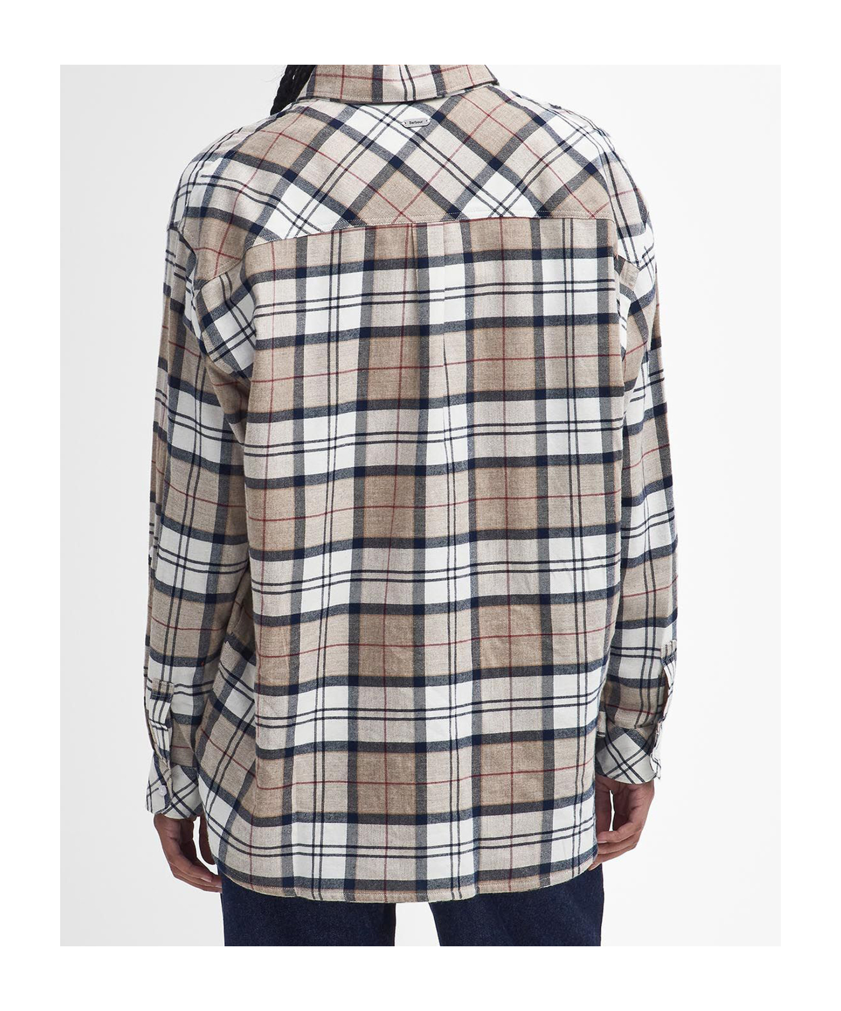 Barbour Embroidered Flannel Shirt In White