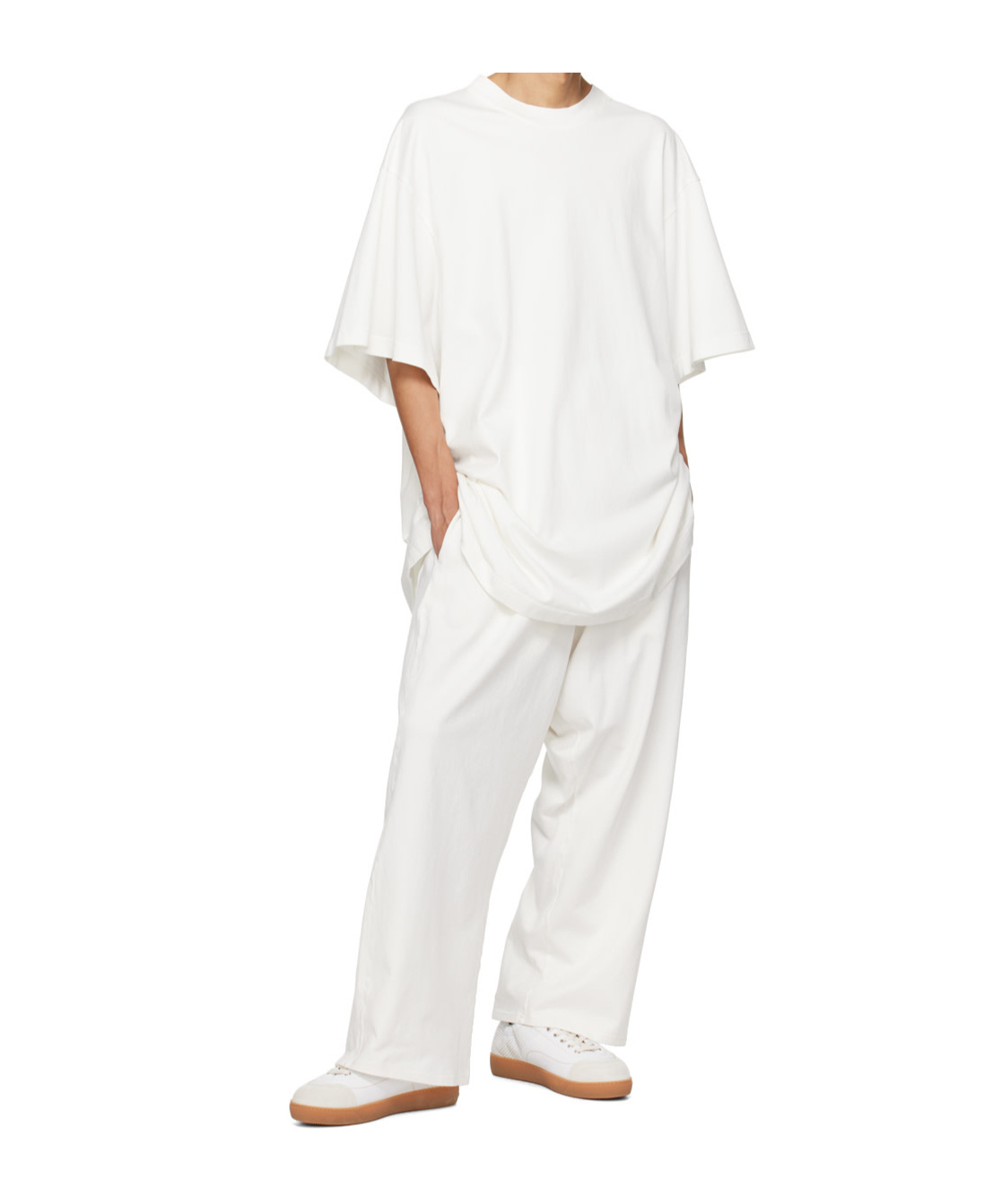 Hed Mayner White Embroidered Sweatpants In White