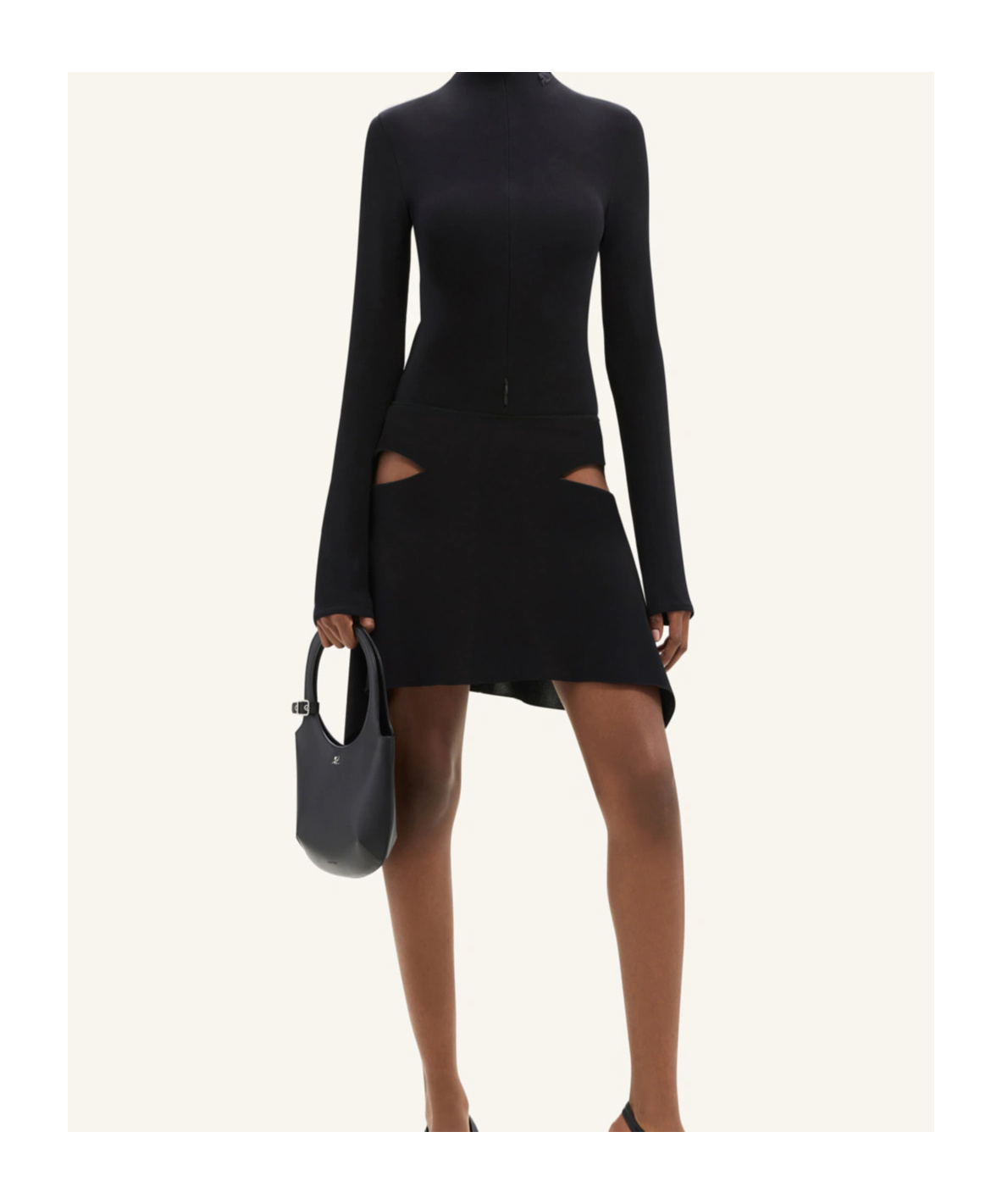 Shop Courrèges Cut-out Draped Miniskirt In Black