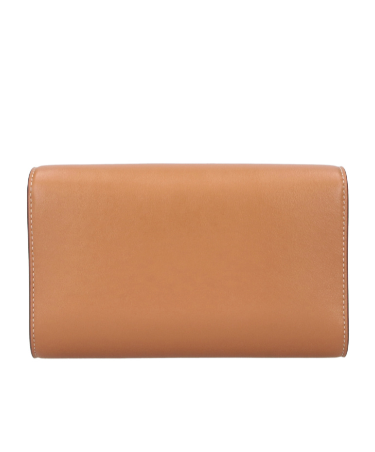 Savette Mini Rectangular Shoulder Bag In Smooth Calf Leather In Brown