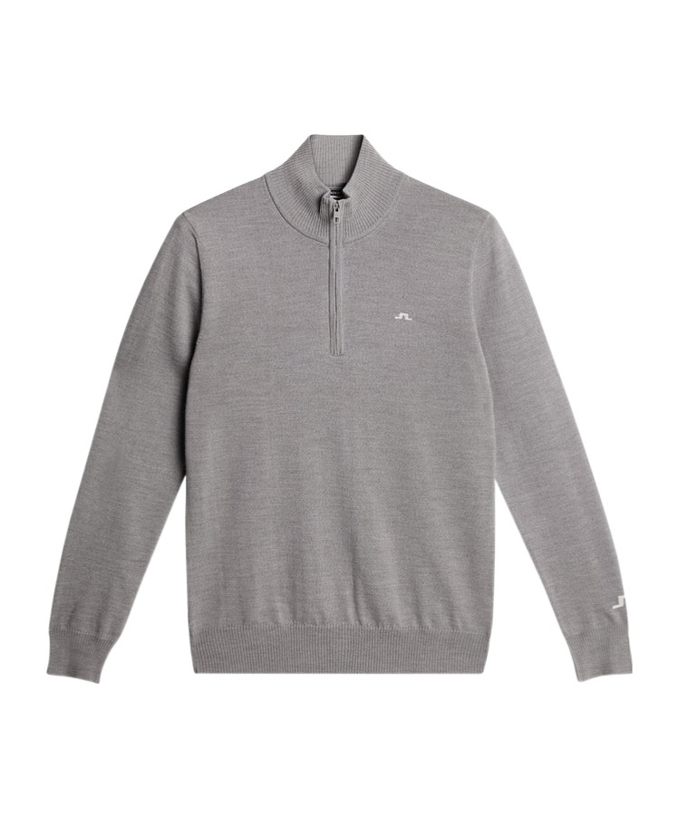 J. Lindeberg Long Sleeve Logo Knit Sweater In Gray